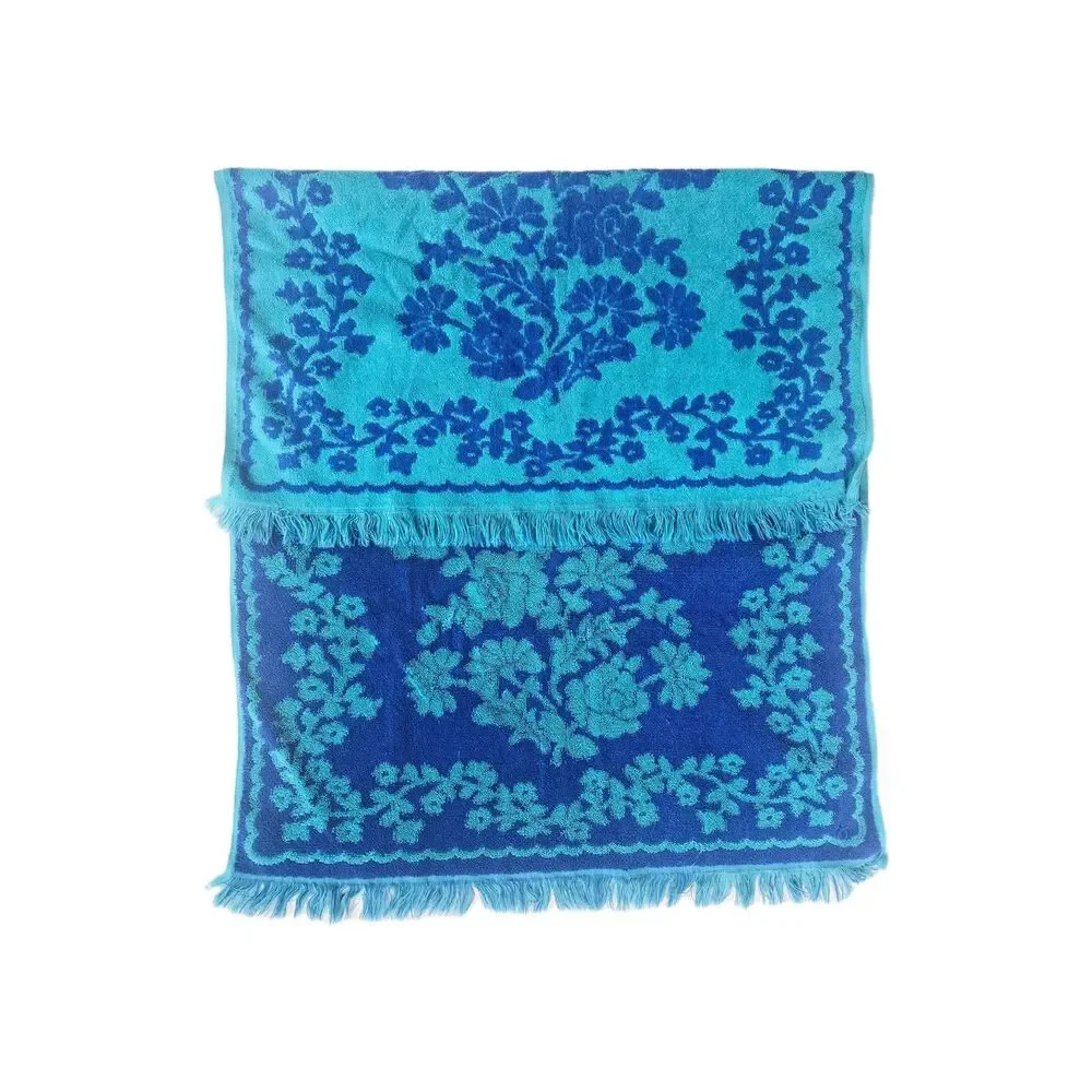 Lot Of 2 Vintage Retro Bath Towels  Fieldcrest And  Cannon/Monticello Pink Blue